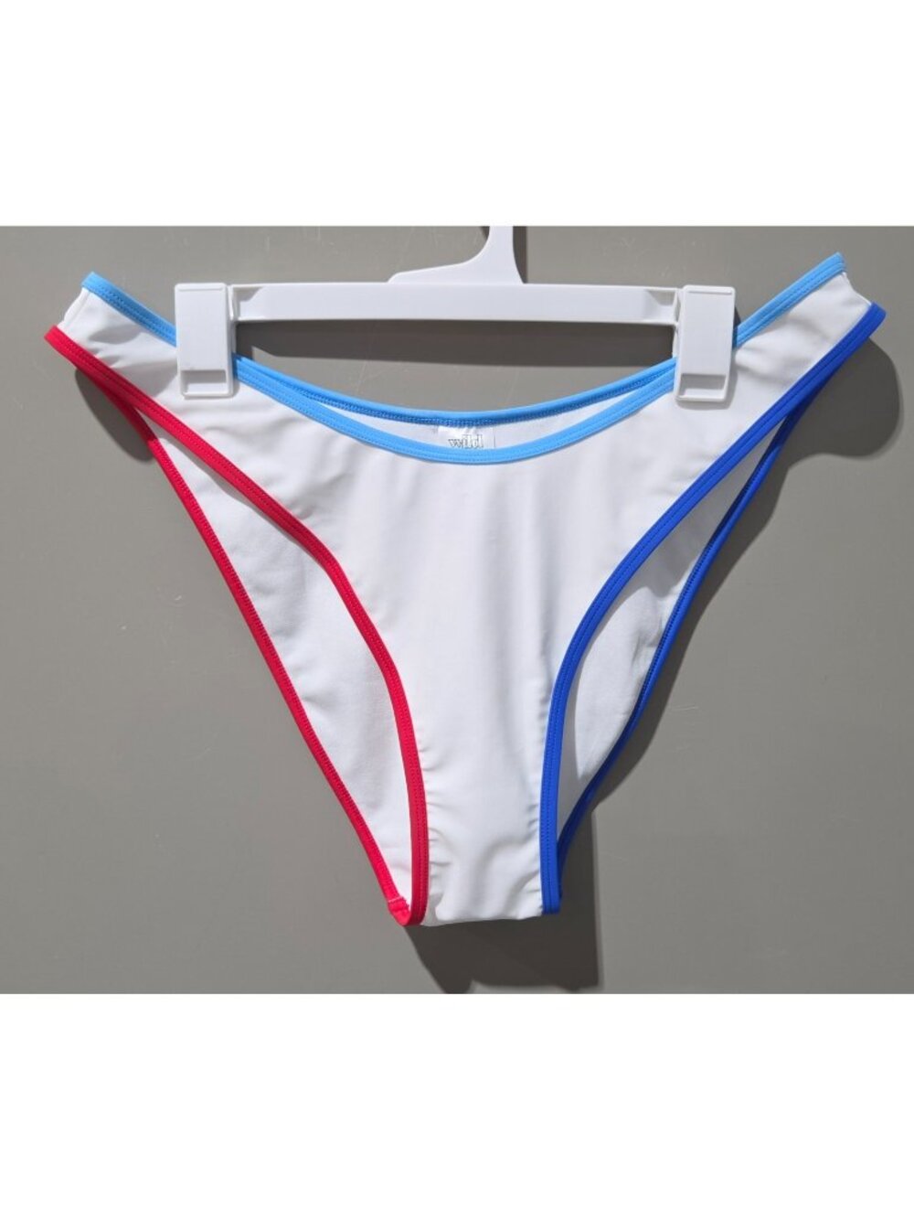 Wild Fable White & Contrast Trim Ultra High Leg & Cheeky Bikini Swim Bottom - XL